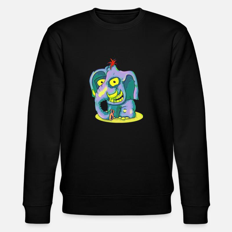 Bunter Elefant - Stanley/Stella Unisex Bio-Sweatshirt CHANGER  - Schwarz