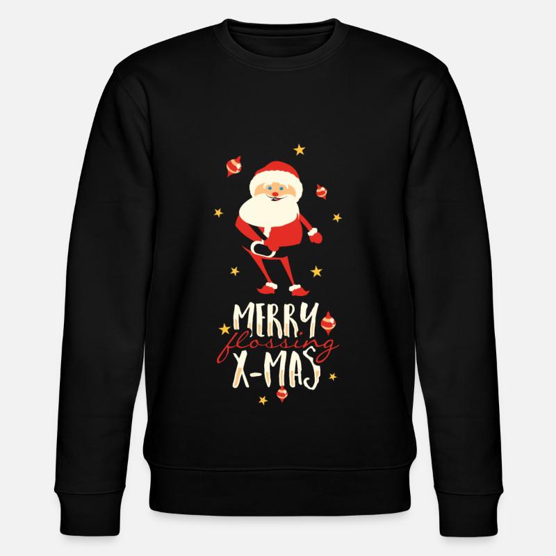 Merry flossing x mas - Stanley/Stella CHANGER Unisex Organic Sweatshirt - black