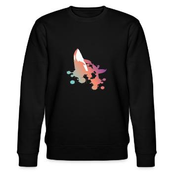 Orca whale pastel gradient gift - Stanley/Stella CHANGER Unisex Organic Sweatshirt - black - Front - Nik (191cm) & Marisol (170cm)