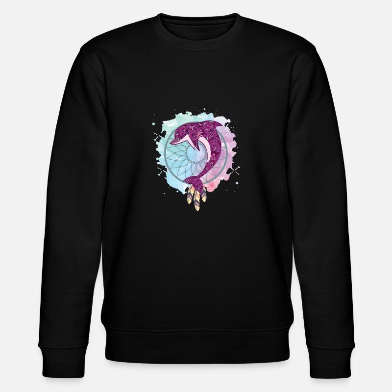 Traumfänger Delfin - Stanley/Stella Unisex Bio-Sweatshirt CHANGER - Schwarz