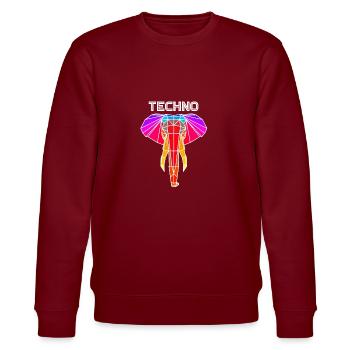 techno elephant - Stanley/Stella CHANGER Unisex Organic Sweatshirt - burgundy - Front - Nik (191cm) & Marisol (170cm)