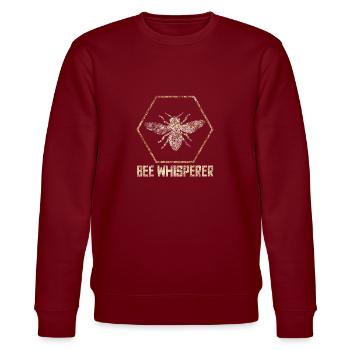 Christmas present for beekeepers - Stanley/Stella CHANGER Unisex Organic Sweatshirt - burgundy - Front - Nik (191cm) & Marisol (170cm)
