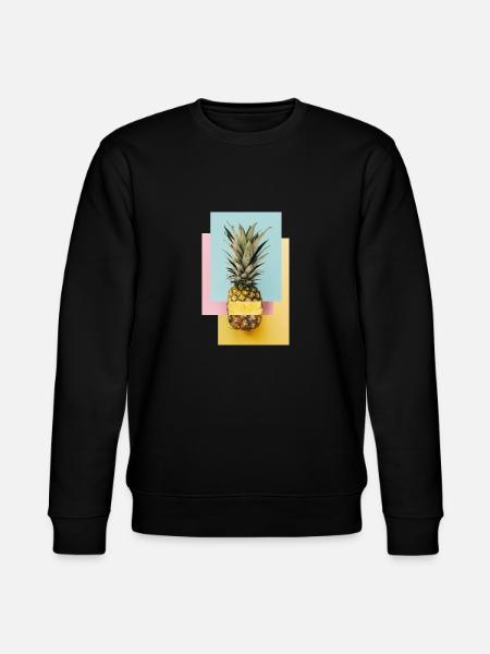 Bunte Ananas / Geschenk Idee - Stanley/Stella Unisex Bio-Sweatshirt CHANGER  - Schwarz