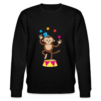 Circus monkey juggler monkey monkey monkey circus - Stanley/Stella CHANGER Unisex Organic Sweatshirt - black - Front - Nik (191cm) & Marisol (170cm)