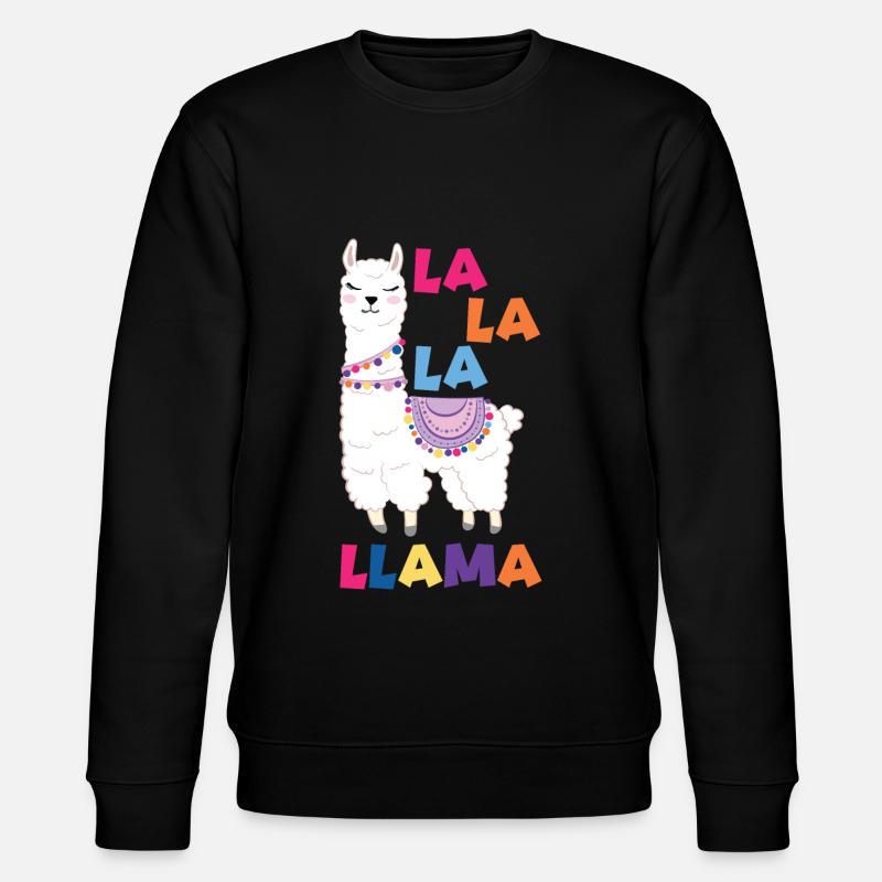 La La La Lama - Stanley/Stella Unisex Bio-Sweatshirt CHANGER  - Schwarz