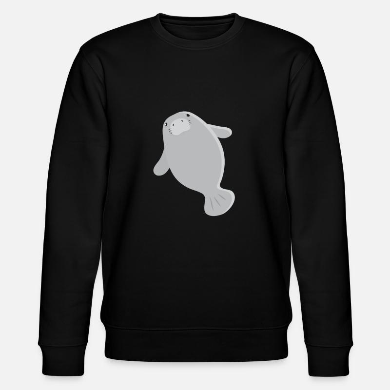 Super süße einzelne graue Seekuh - Stanley/Stella Unisex Bio-Sweatshirt CHANGER - Schwarz