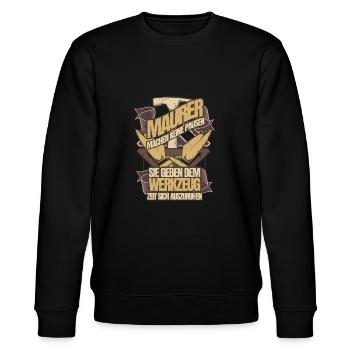 Maurer Sprüche - Stanley/Stella Unisex Bio-Sweatshirt CHANGER  - Schwarz - Vorne - Nik (191cm) & Marisol (170cm)