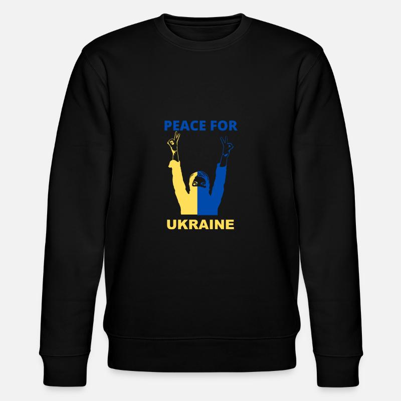 PEACE FOR UKRAINE - Stanley/Stella Unisex Bio-Sweatshirt CHANGER  - Schwarz