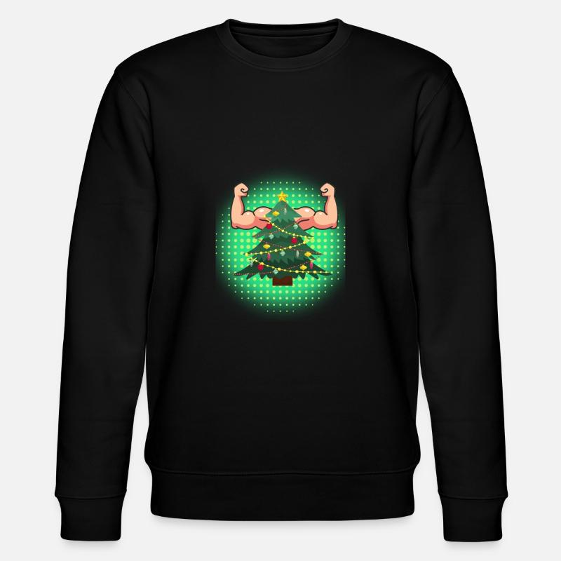 Christmas Muskelbaum - Stanley/Stella Unisex Bio-Sweatshirt CHANGER  - Schwarz