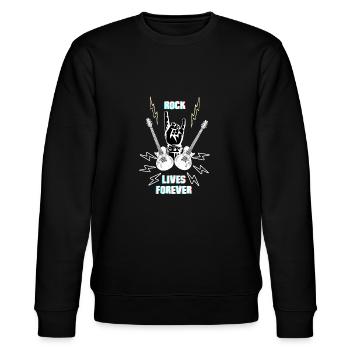 Rock liver Forever - Stanley/Stella Unisex Bio-Sweatshirt CHANGER  - Schwarz - Vorne - Nik (191cm) & Marisol (170cm)