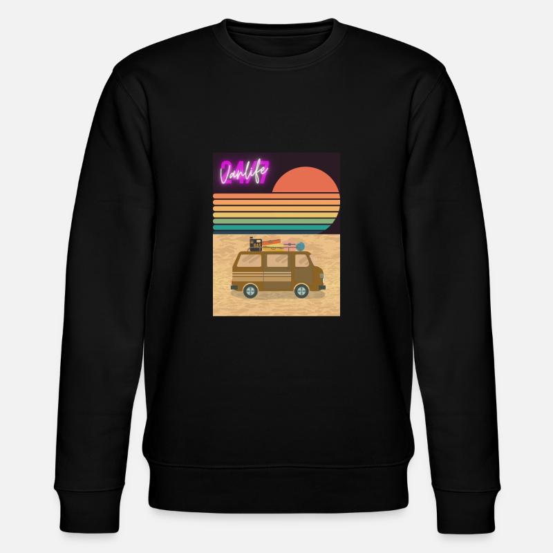 Van at the Beach - Stanley/Stella Unisex Bio-Sweatshirt CHANGER  - Schwarz