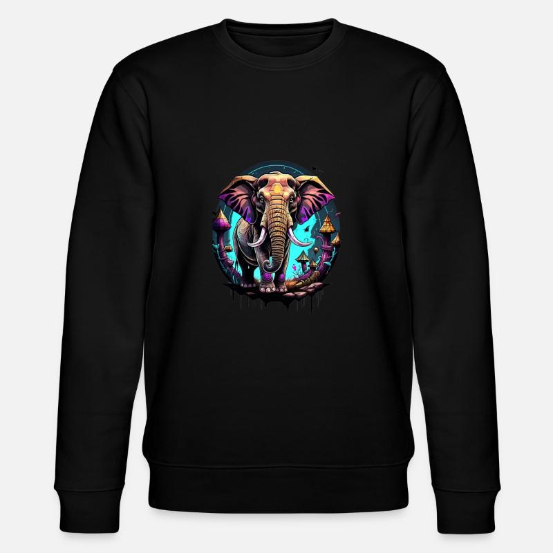 Graffiti Elephant - Stanley/Stella CHANGER Unisex Organic Sweatshirt - black