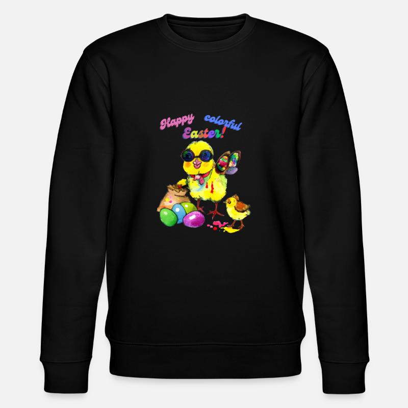 Bunte Ostern - Stanley/Stella Unisex Bio-Sweatshirt CHANGER  - Schwarz