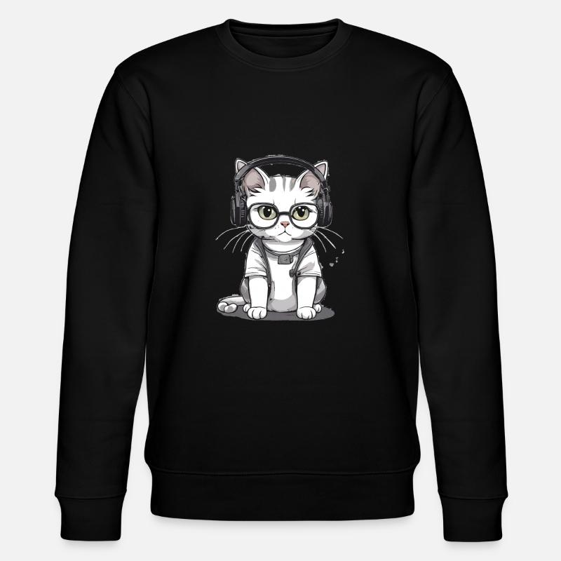 Chat à lunettes - Sweat bio CHANGER Stanley/Stella Unisexe - noir