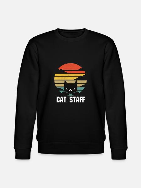 Cat Staff Retro - Stanley/Stella CHANGER Unisex Organic Sweatshirt - black