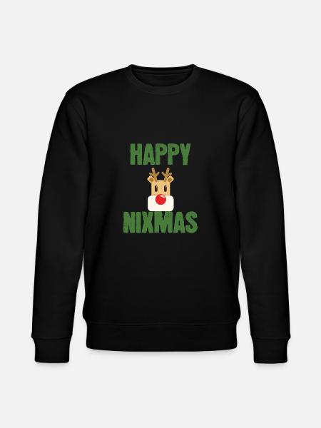 Happy Nixma's Reindeer Christmas - Stanley/Stella CHANGER Unisex Organic Sweatshirt - black