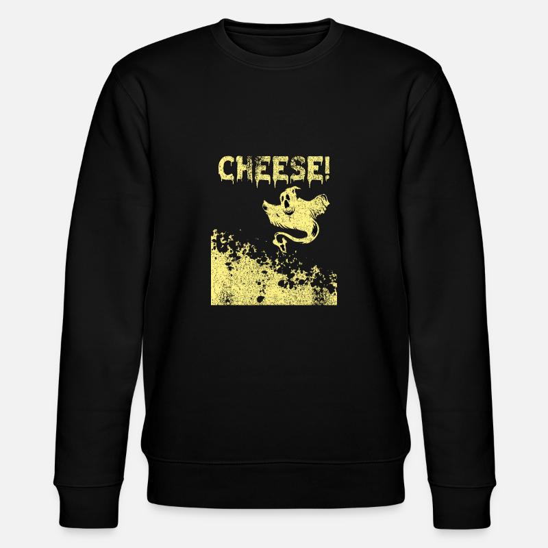 Halloween Ghost Cheese - Stanley/Stella CHANGER Unisex Organic Sweatshirt - black