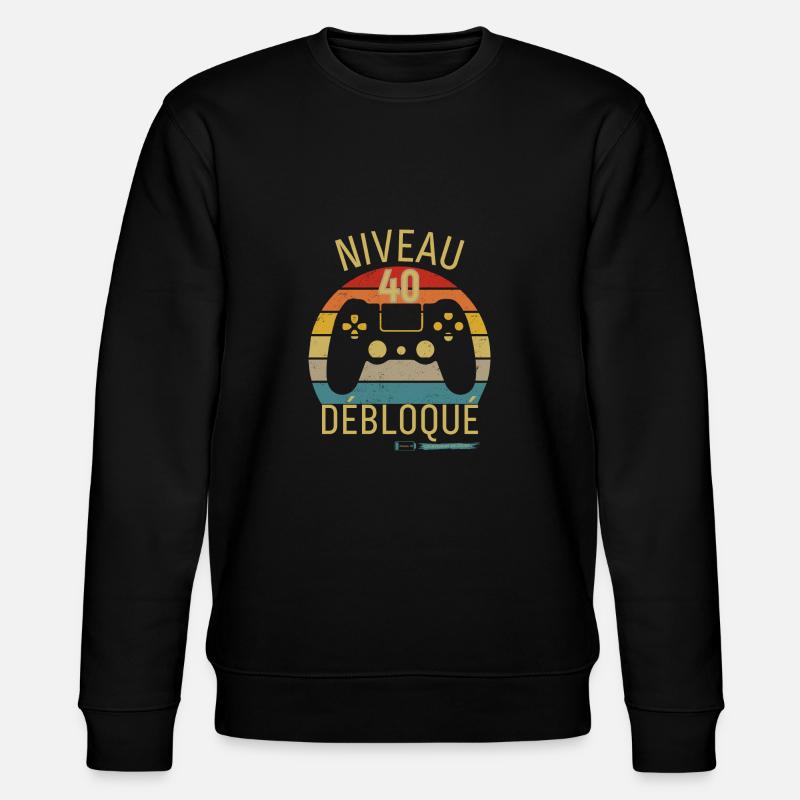 Niveau 40 Débloqué - Sweat bio CHANGER Stanley/Stella Unisexe - noir