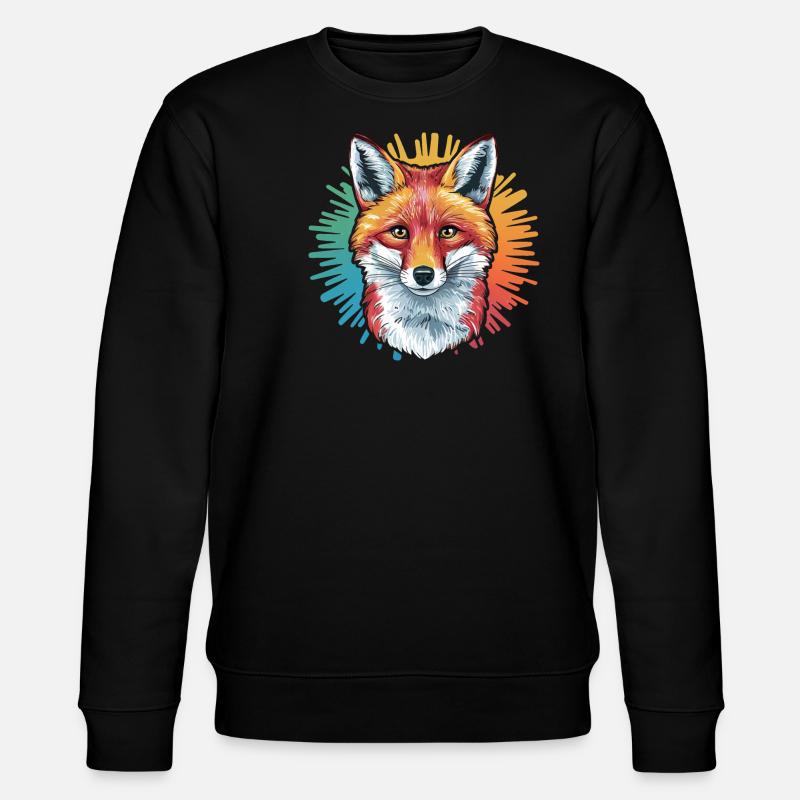 Fox - Illustration - Stanley/Stella CHANGER Unisex Organic Sweatshirt - black