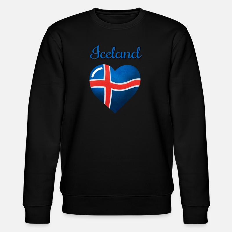 Die Flagge Islands - Stanley/Stella Unisex Bio-Sweatshirt CHANGER  - Schwarz