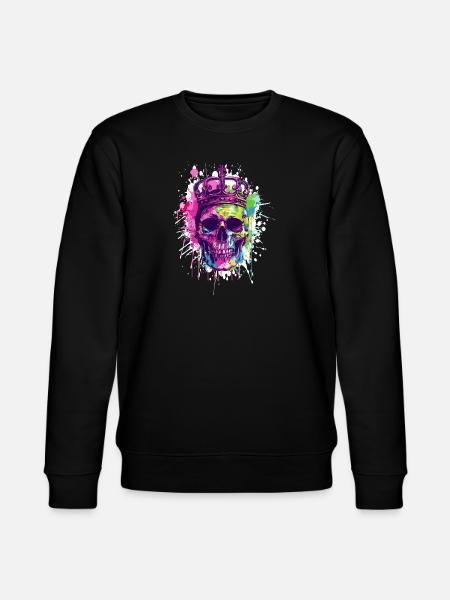 King Skull Crown - Stanley/Stella CHANGER Unisex Organic Sweatshirt - black