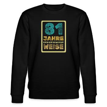Weisheit 81 - Stanley/Stella Unisex Bio-Sweatshirt CHANGER  - Schwarz - Vorne - Nik (191cm) & Marisol (170cm)