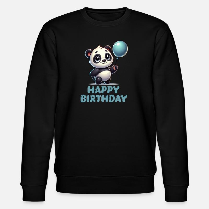 panda comic ballon birthday - Stanley/Stella Unisex Bio-Sweatshirt CHANGER  - Schwarz