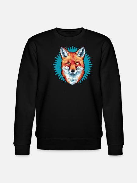 Fox - Illustration - Stanley/Stella CHANGER Unisex Organic Sweatshirt - black
