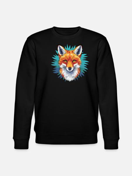 Fox - Illustration - Stanley/Stella CHANGER Unisex Organic Sweatshirt - black