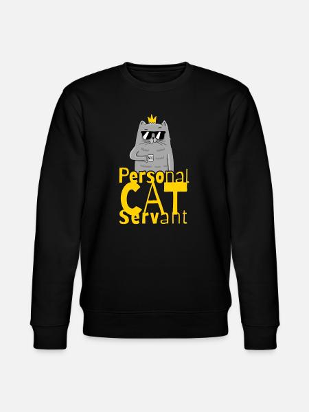 Personal Cat Servant Funny Kitten - Stanley/Stella CHANGER Unisex Organic Sweatshirt - black