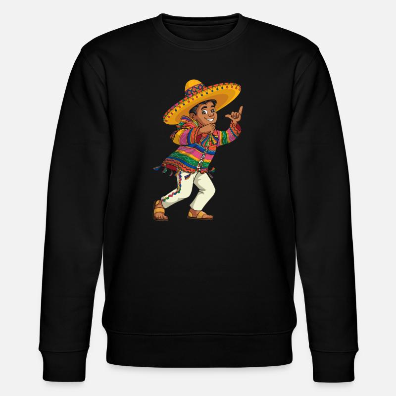 Bunter Sombrero Tanz Tradition Mexikanisch - Stanley/Stella Unisex Bio-Sweatshirt CHANGER  - Schwarz