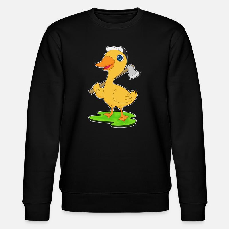 Duck Lumberjack Axe Forest - Stanley/Stella CHANGER Unisex Organic Sweatshirt - black