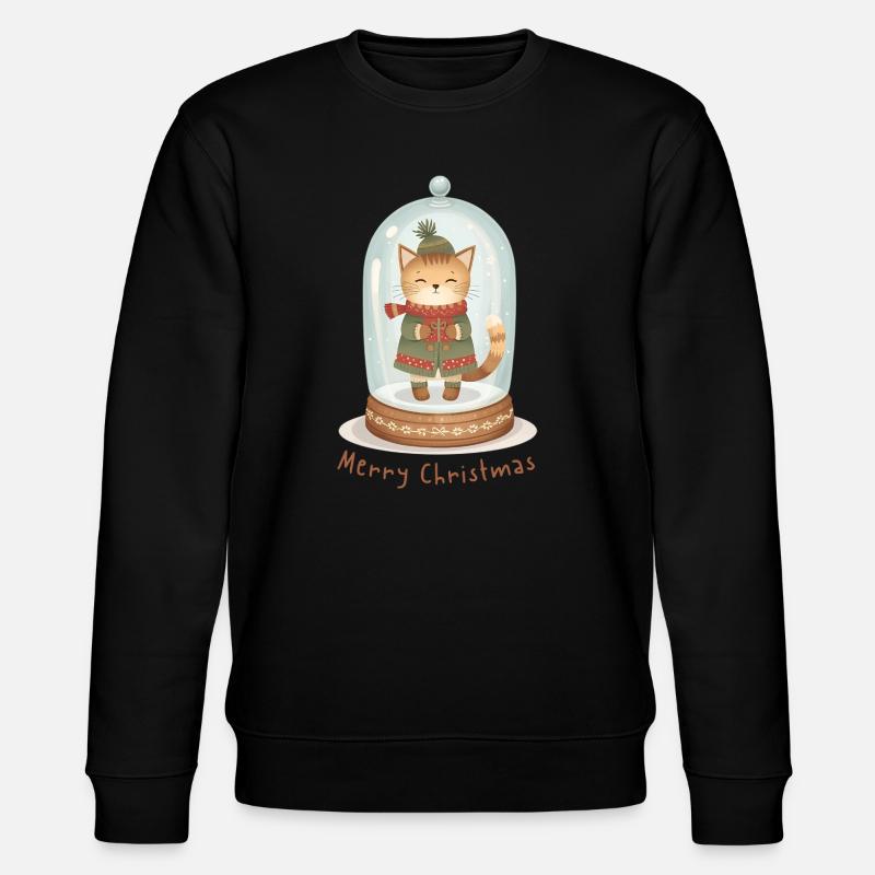 Boule à neige chat – Joyeux Noël - Sweat bio CHANGER Stanley/Stella Unisexe - noir