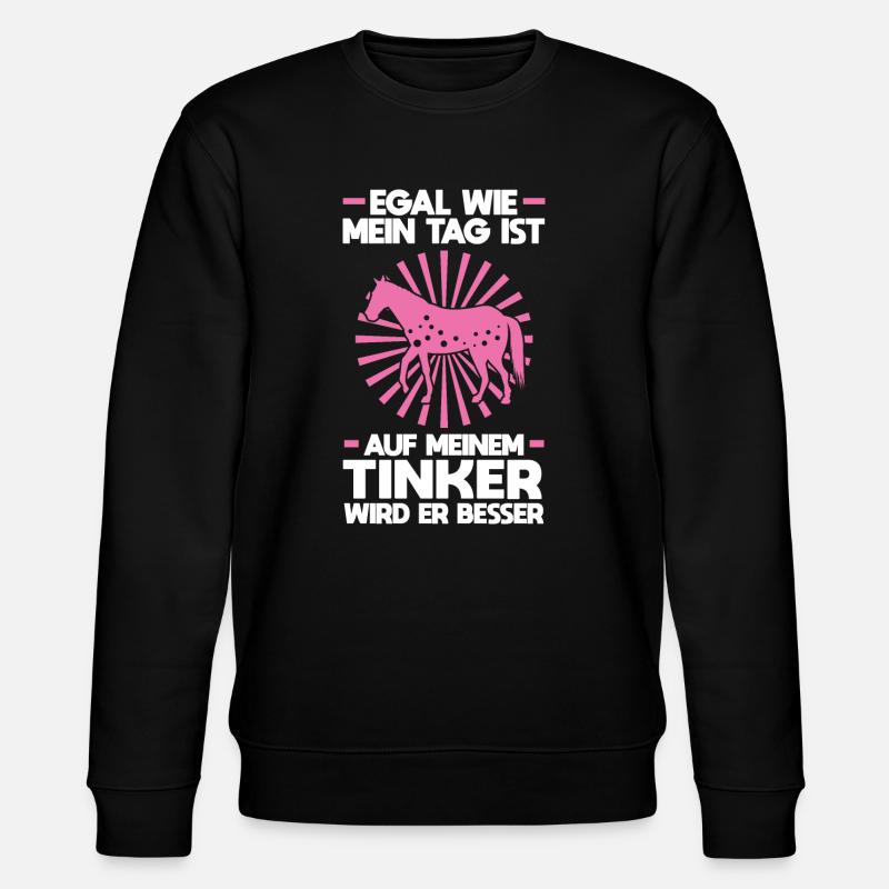 Tinker Pferd Reiter Geschenk - Stanley/Stella Unisex Bio-Sweatshirt CHANGER  - Schwarz