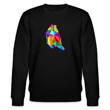 Murmeltier Biber Regenbogen Tiere Polygon - Stanley/Stella Unisex Bio-Sweatshirt CHANGER  - Schwarz - Vorne - Nik (191cm) & Marisol (170cm)