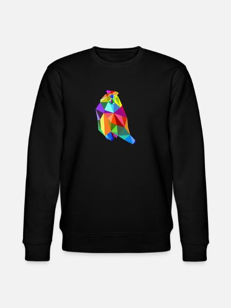 Marmot Beaver Rainbow Animals Polygon - Stanley/Stella CHANGER Unisex Organic Sweatshirt - black