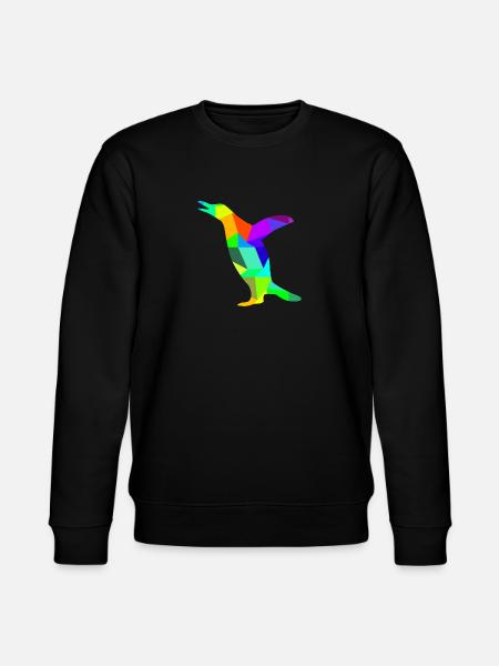 Penguin Rainbow Animals Polygon - Stanley/Stella CHANGER Unisex Organic Sweatshirt - black