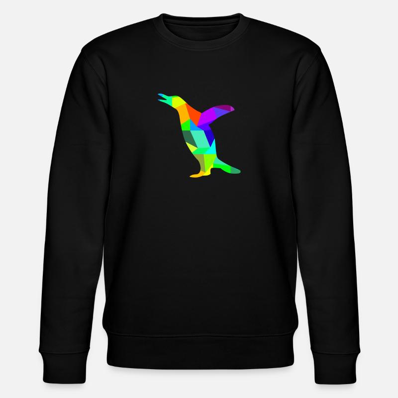 Pinguin Regenbogen Tiere Polygon - Stanley/Stella Unisex Bio-Sweatshirt CHANGER  - Schwarz