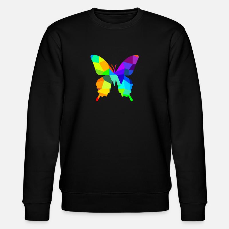 Papillon arc-en-ciel animaux polygone - Sweat bio CHANGER Stanley/Stella Unisexe - noir