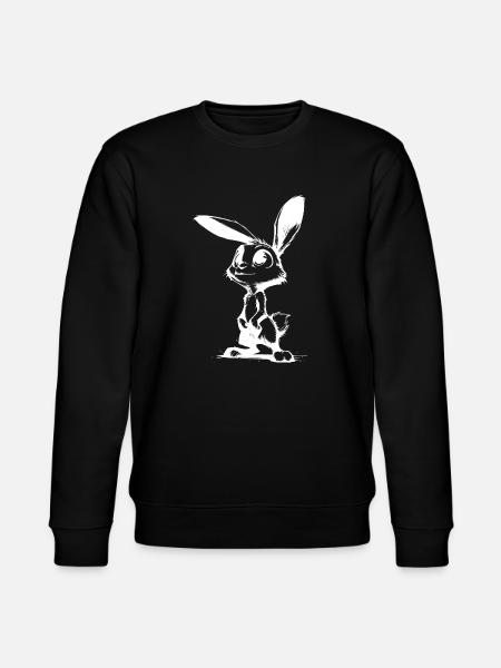Lapin mignon avec de grands yeux et de grandes oreilles - Sweat bio CHANGER Stanley/Stella Unisexe - noir