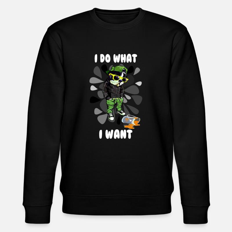 Dog Cartoon Comic - Stanley/Stella CHANGER Unisex Organic Sweatshirt - black