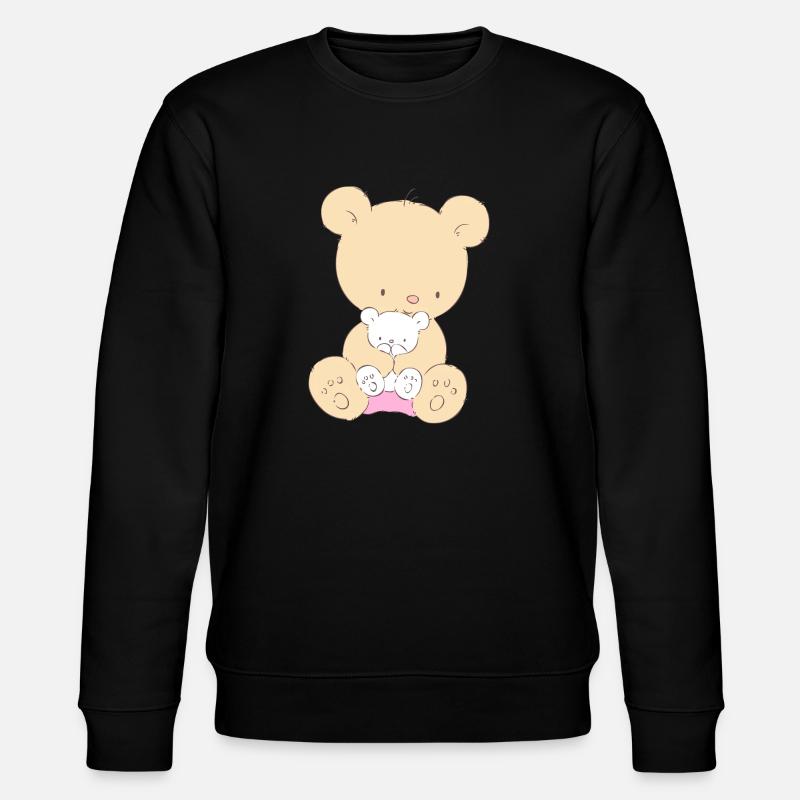Bear with Teddy Bear - Stanley/Stella Unisex Bio-Sweatshirt CHANGER  - Schwarz