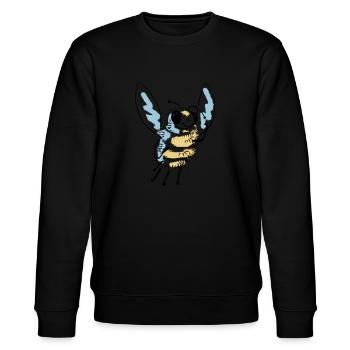 Happy bee - vector graphic design - Stanley/Stella CHANGER Unisex Organic Sweatshirt - black - Front - Nik (191cm) & Marisol (170cm)