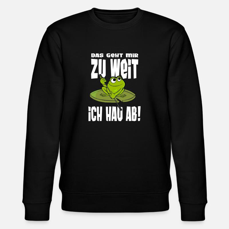 Frösche Statement Reise Frosch Geschenk T-shirt - Stanley/Stella Unisex Bio-Sweatshirt CHANGER  - Schwarz
