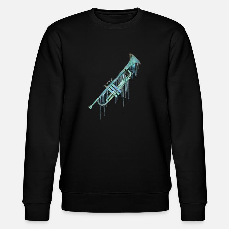 Trompeten-Aquarell - Stanley/Stella Unisex Bio-Sweatshirt CHANGER  - Schwarz