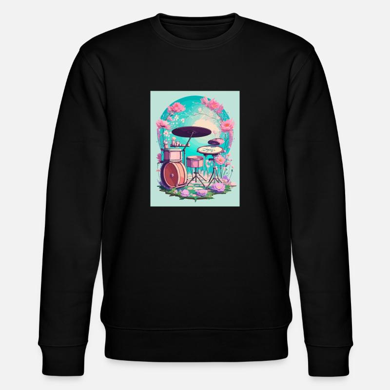 Perkussion in Blumen - Stanley/Stella Unisex Bio-Sweatshirt CHANGER  - Schwarz