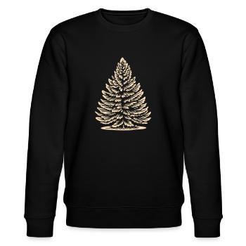 Weihnachtliche Grüße Fichte - Stanley/Stella Unisex Bio-Sweatshirt CHANGER  - Schwarz - Vorne - Nik (191cm) & Marisol (170cm)