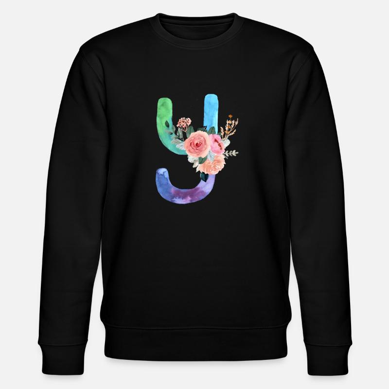 Buchstabe y Aquarell - Stanley/Stella Unisex Bio-Sweatshirt CHANGER  - Schwarz