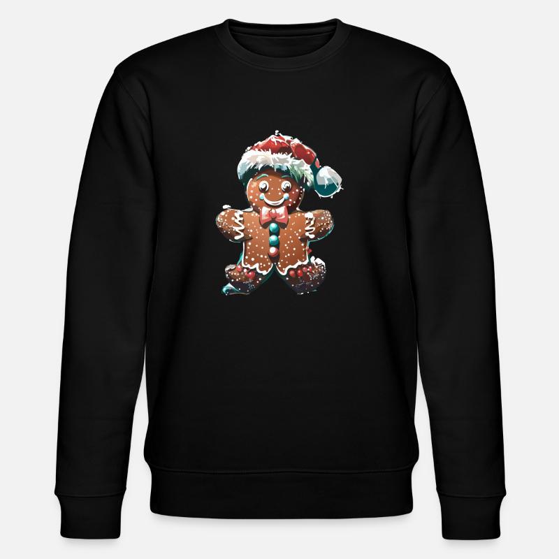 Lebkuchen Männchen - Stanley/Stella Unisex Bio-Sweatshirt CHANGER  - Schwarz