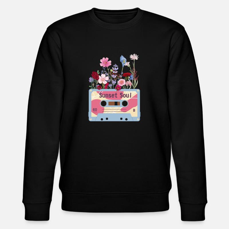 Florale Retro-Videokassette - Stanley/Stella Unisex Bio-Sweatshirt CHANGER  - Schwarz